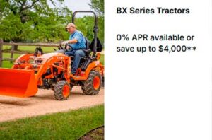 Read more about the article BX Series Tractors – 0% APR available or save up to $3,500** – Agricultural Tractors