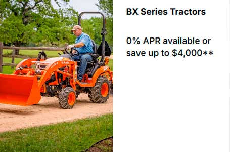 Read more about the article BX Series Tractors – 0% APR available or save up to $3,500** – Agricultural Tractors