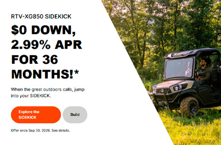 Read more about the article RTV-XG850 SIDEKICK – $0 Down, 2.99% APR for 36 Months!* – Utility Vehicles