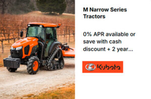 Read more about the article M Narrow Series Tractors – 0% APR available or save with cash discount + 2 year Orange Protection extended warranty!* – Agricultural Tractors