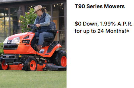 You are currently viewing T90 Series Mowers – $0 Down, 1.99% A.P.R. for up to 24 Months!* – Agricultural Mowers