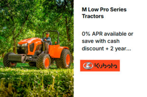 Read more about the article M Low Pro Series Tractors – 0% APR available or save with cash discount + 2 year Orange Protection extended warranty!* – Agricultural Tractors