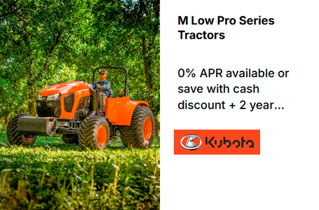 Read more about the article M Low Pro Series Tractors – 0% APR available or save with cash discount + 2 year Orange Protection extended warranty!* – Agricultural Tractors