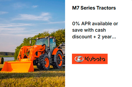 Read more about the article M7 Series Tractors – 0% APR available or save with cash discount + 2 year Orange Protection extended warranty!* – Agricultural Tractors