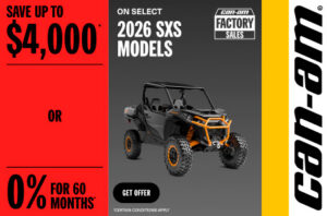Read more about the article Save up to $4,000 OR 0% for 60 months on select 2026 SxS models – Side x Side